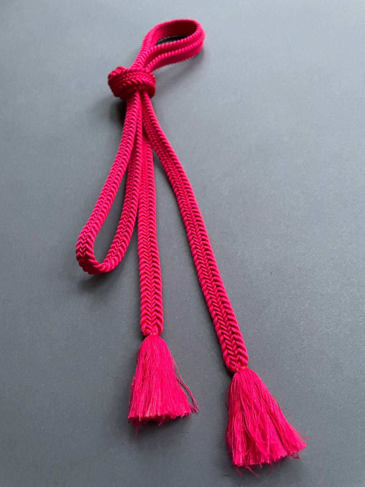 Vintage bright neon pink obijime cord