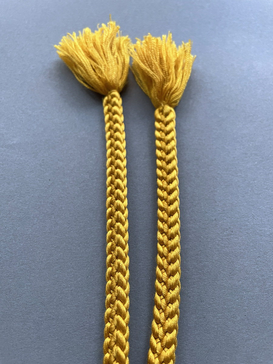 Bright ocher yellow obijime cord