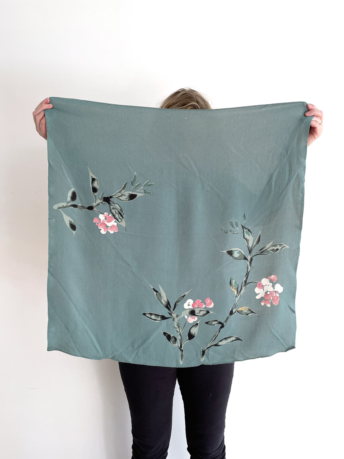Soft silk Furoshiki in double sided print