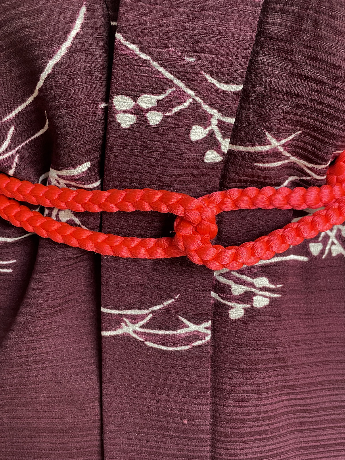 Silk cord in bright neon red color