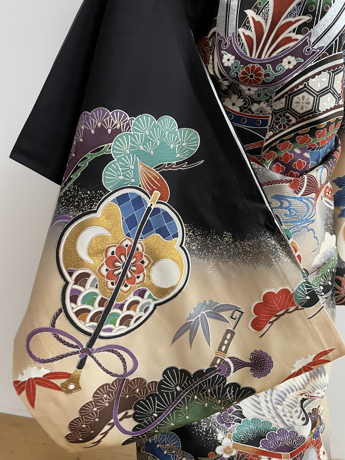 Tetsuya –  black Kimono for kids with a wonderful design
