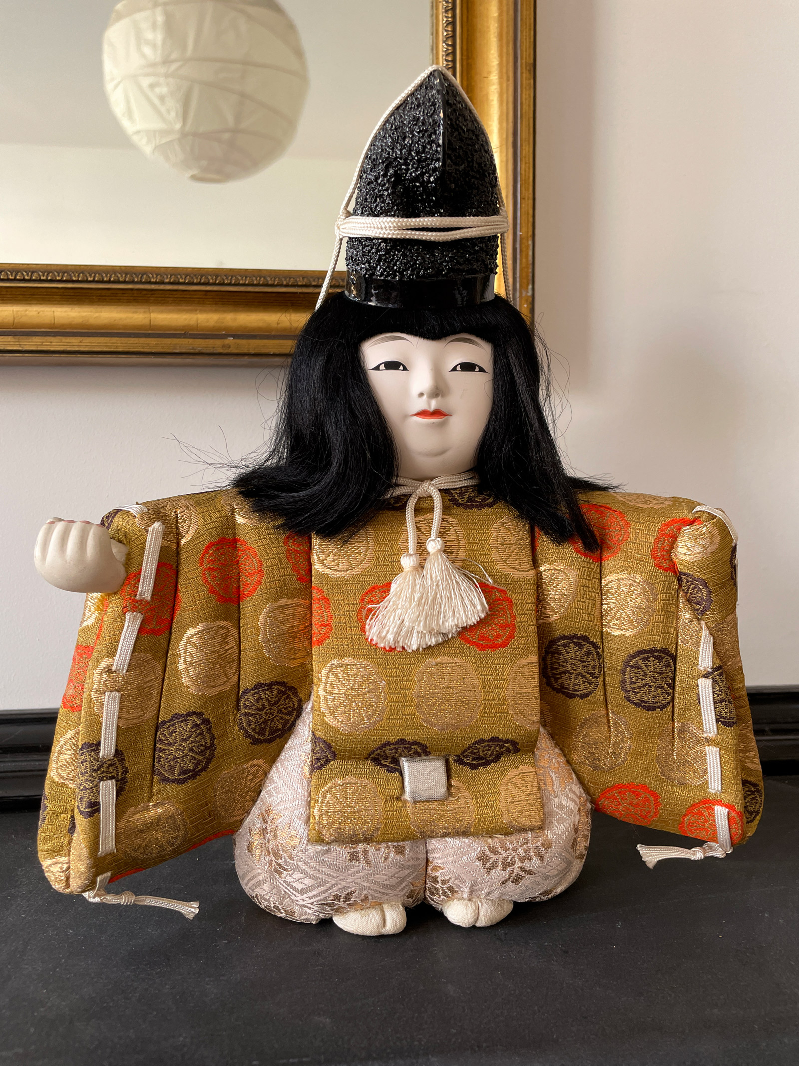 Vintage handmade Warrior doll in Kimekomi style