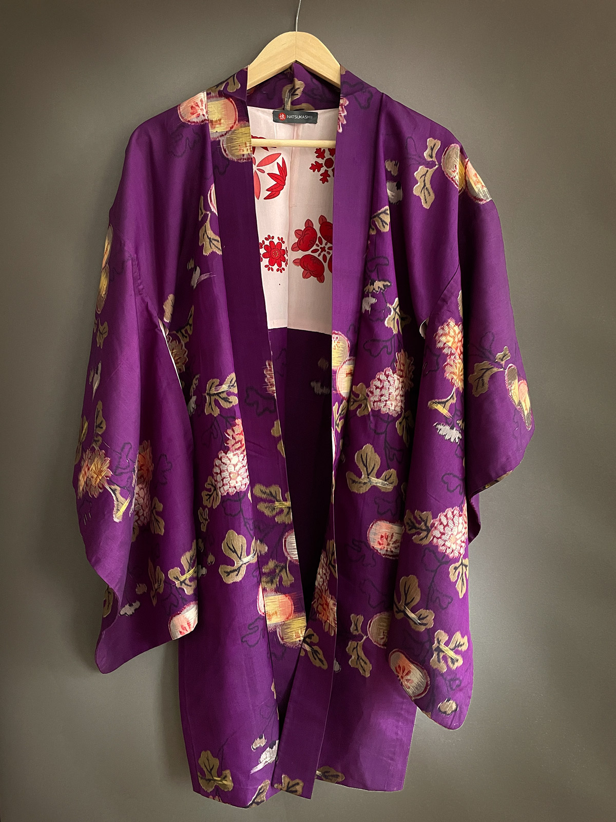 Sumire – antique silk Meisen Haori in deep purple