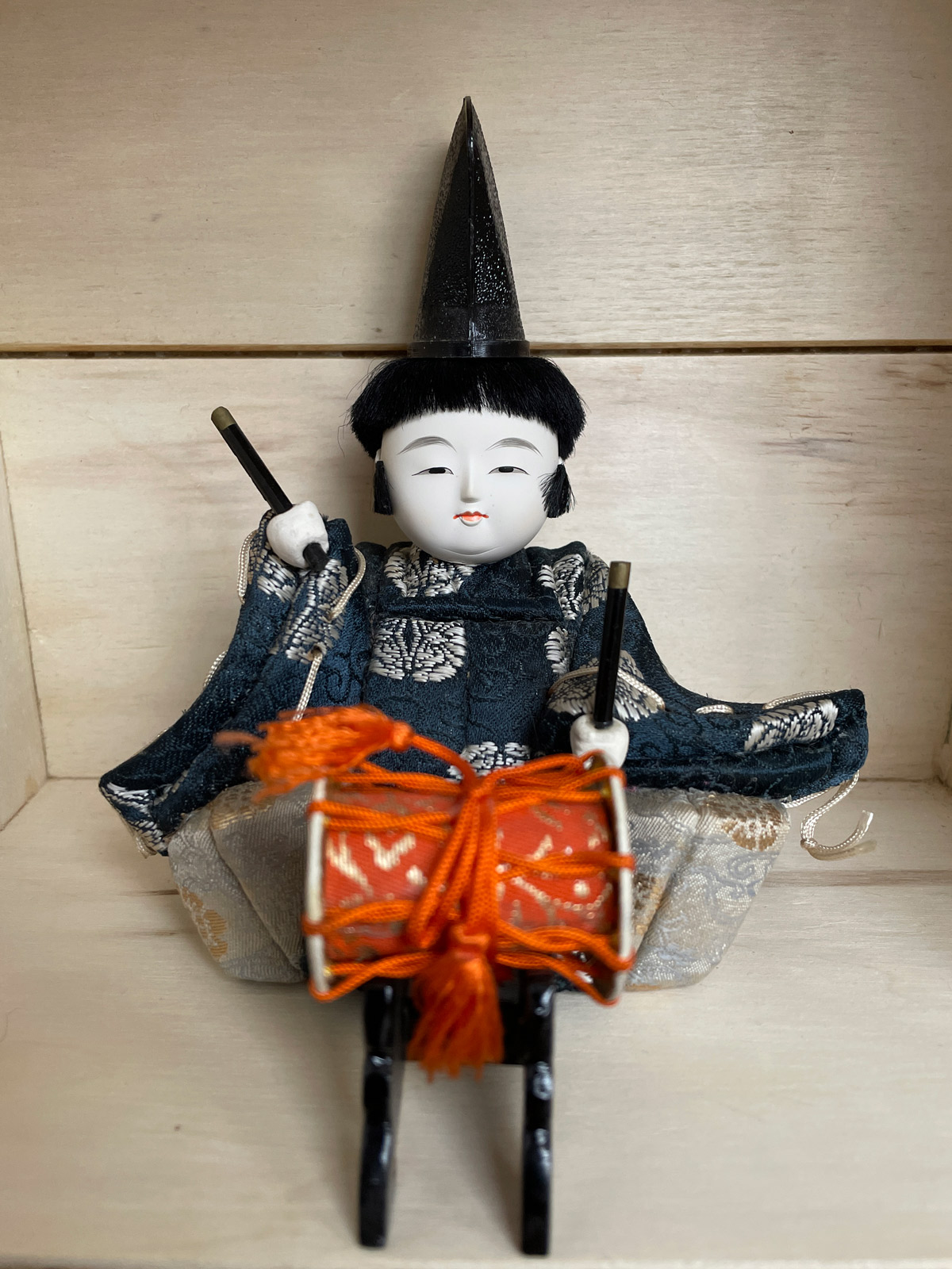 Vintage Hina doll – musician taiko drum