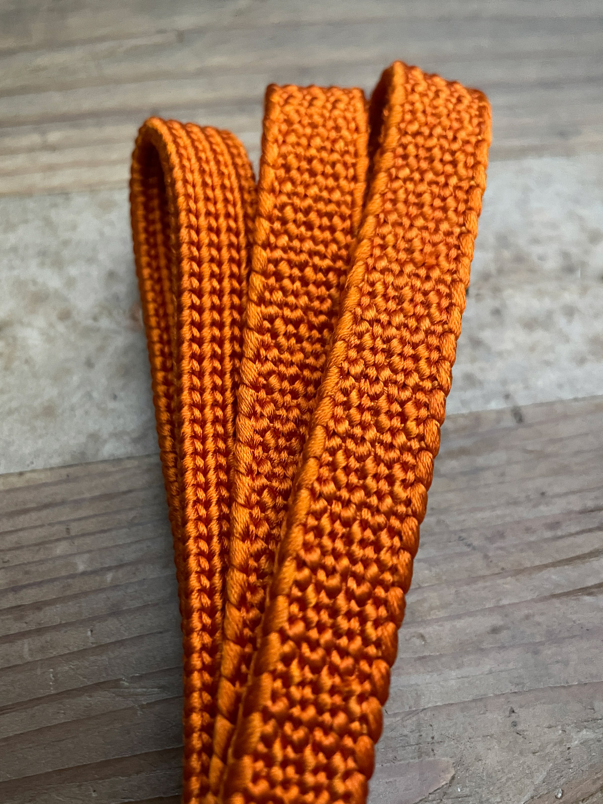 Silk Obijime cord in dark orange