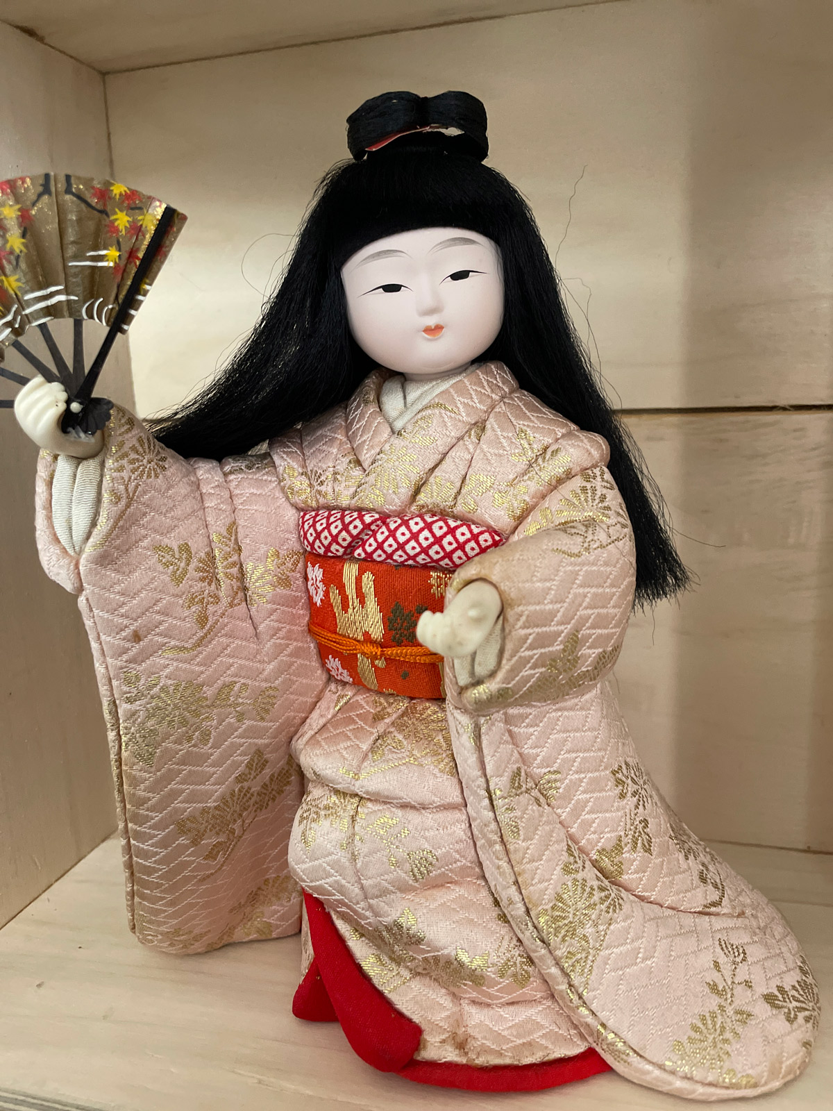 Vintage silk Kimekomi doll – dancing Maiko