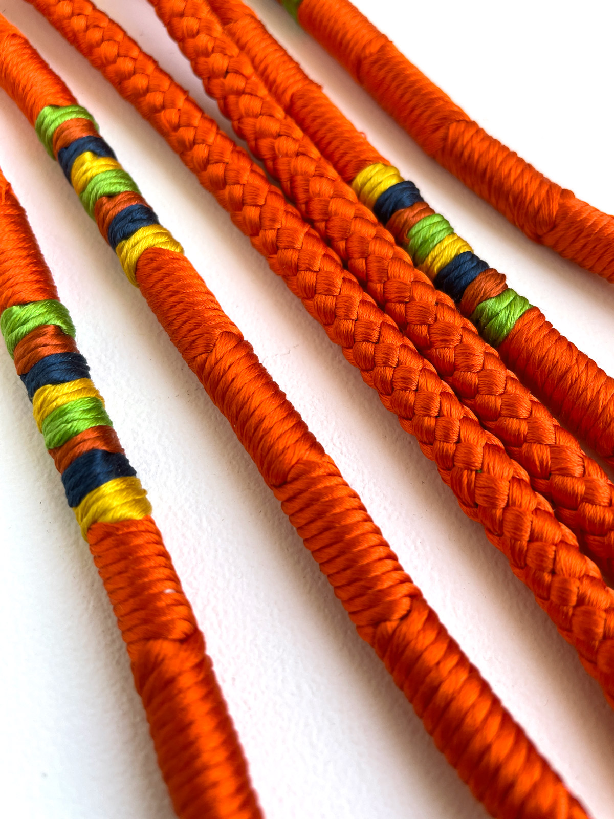 Vintage silk Obijime cord in bright orange