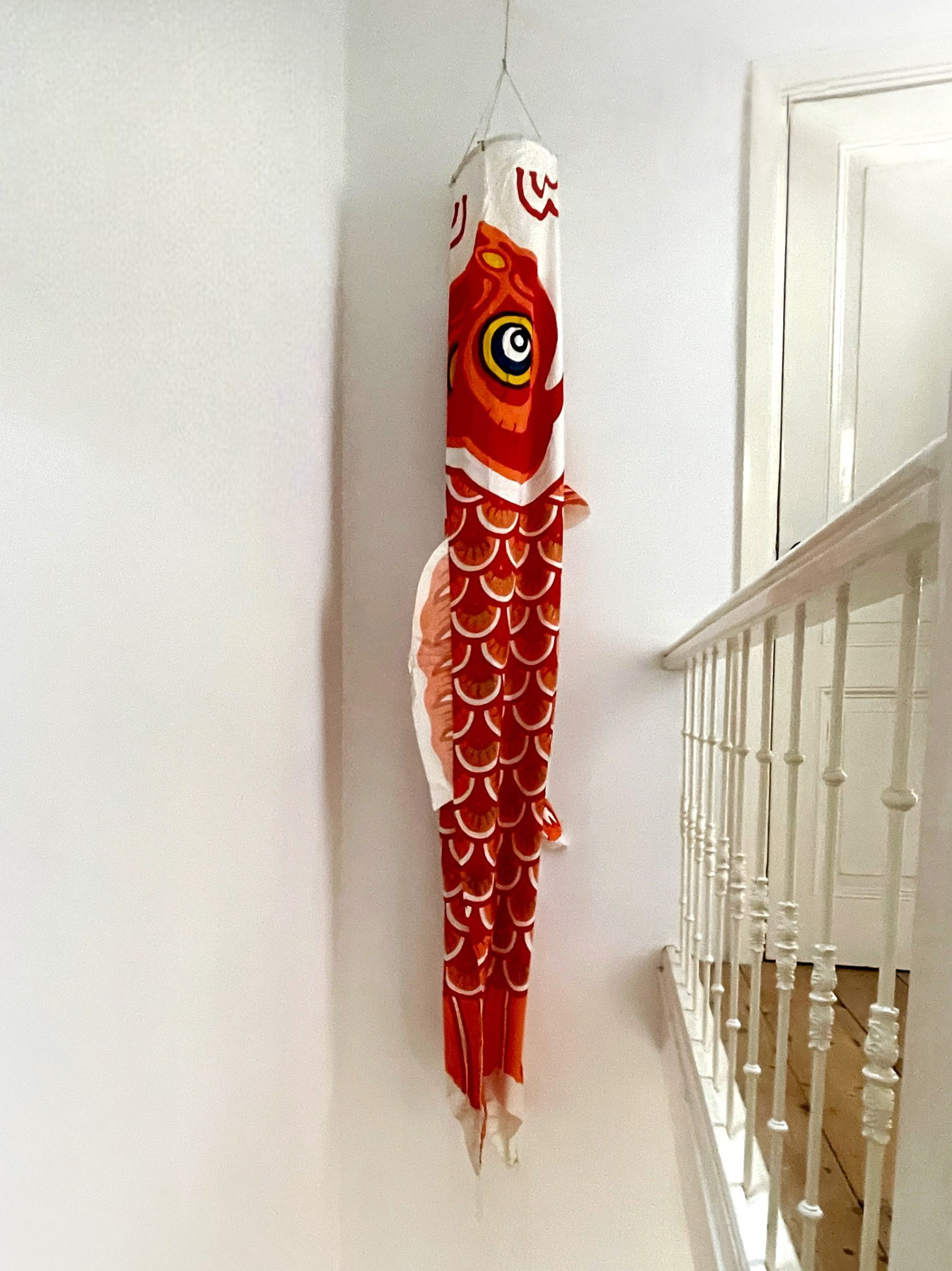 Vintage red Koinobori – Japanese carp streamer (1970s)