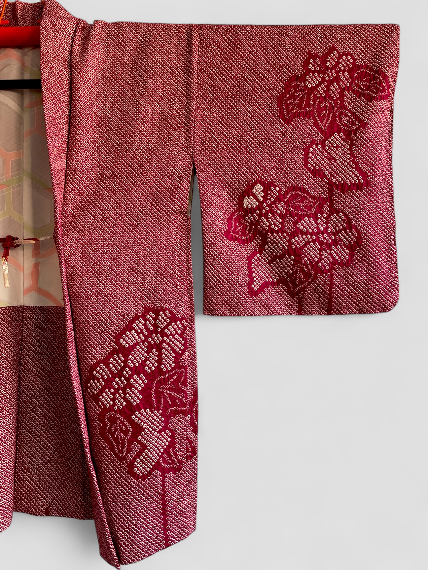 MIHOKO – Vintage Cherry Red Shibori Haori – Unworn