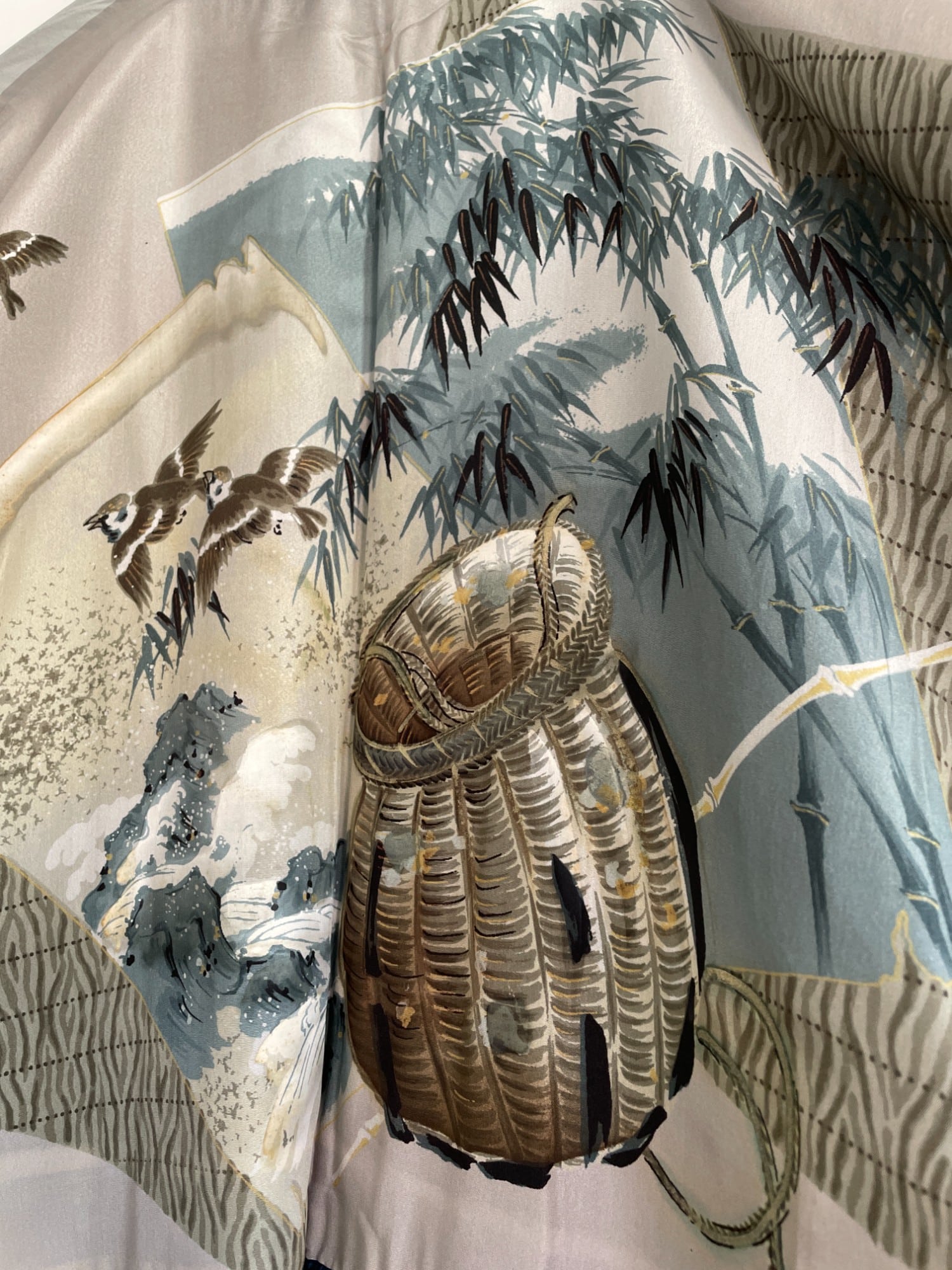 SOLD ~ TORI – silk men’s Haori (Kimono jacket) in bright blue