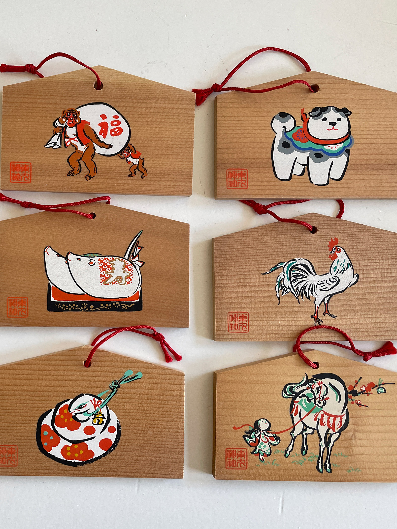 Set of nine vintage Ema votive tablets