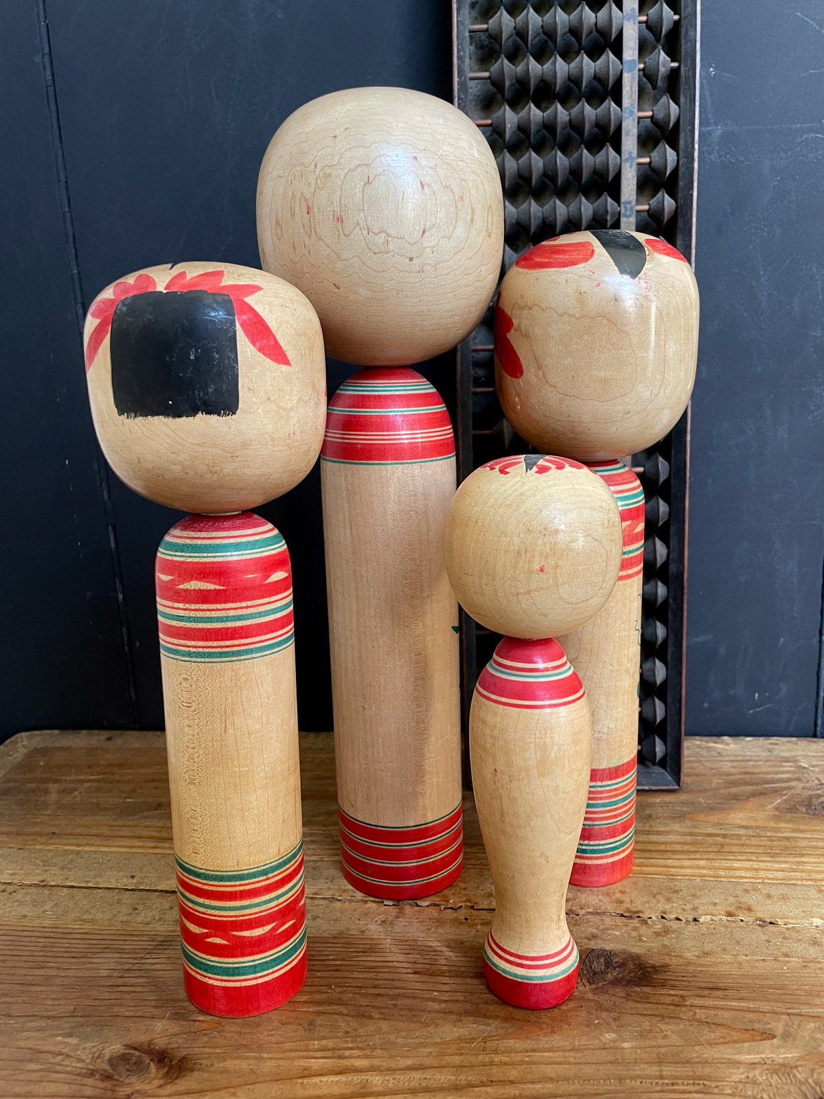 Vintage Yamagata-Style Kokeshi Doll Set