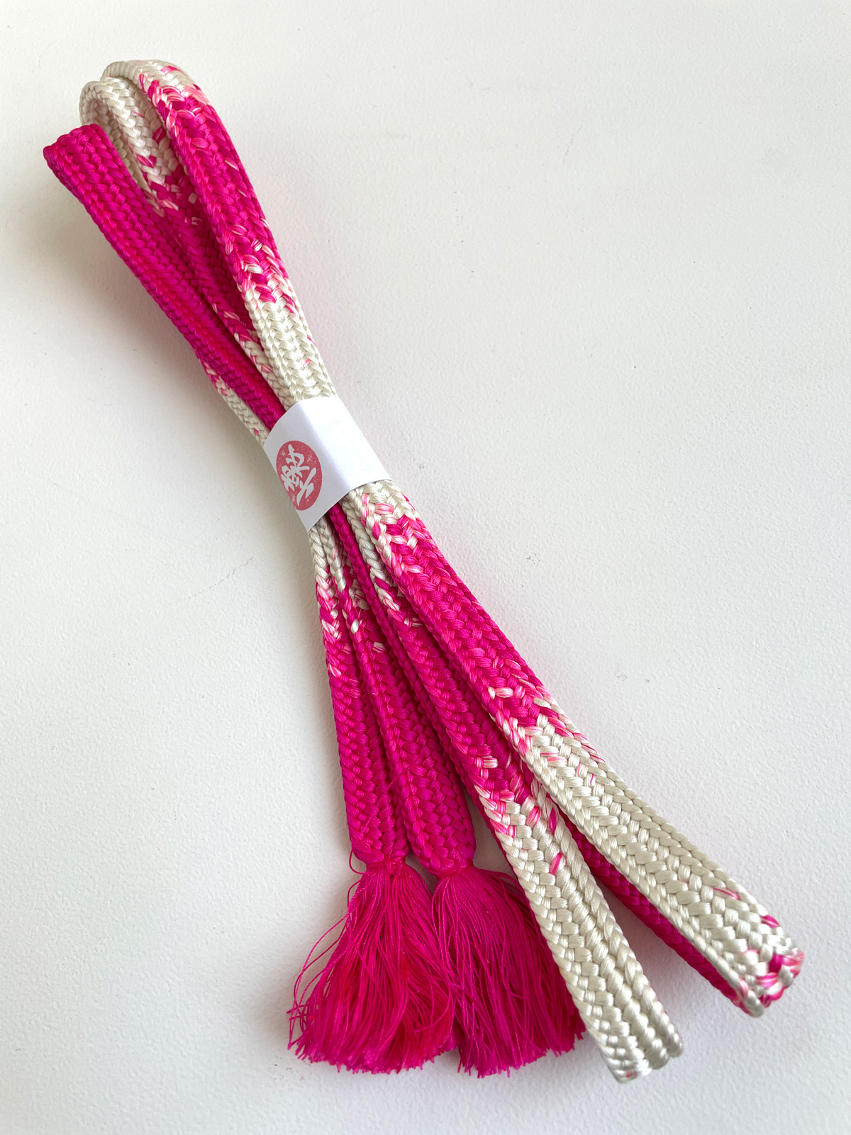 Vintage Silk Obijime Cord – Pink and beige
