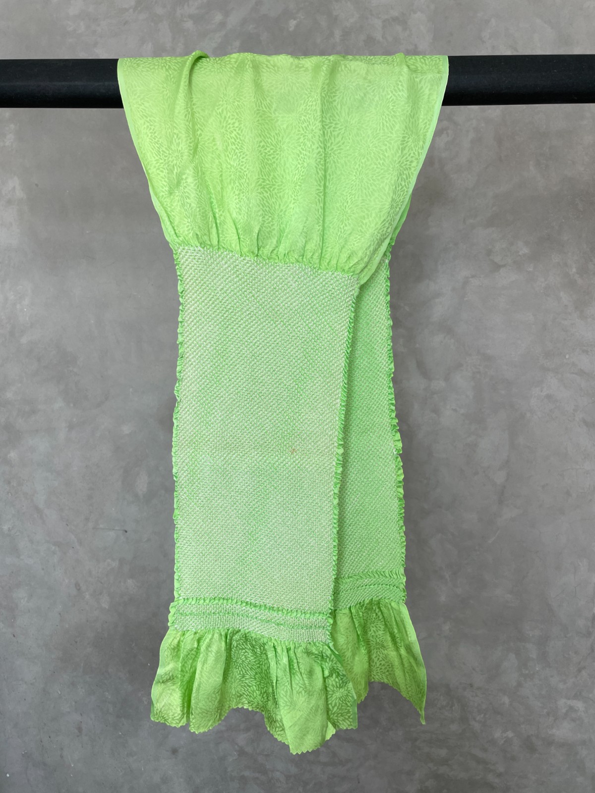 Vintage silk scarf – Green Shibori