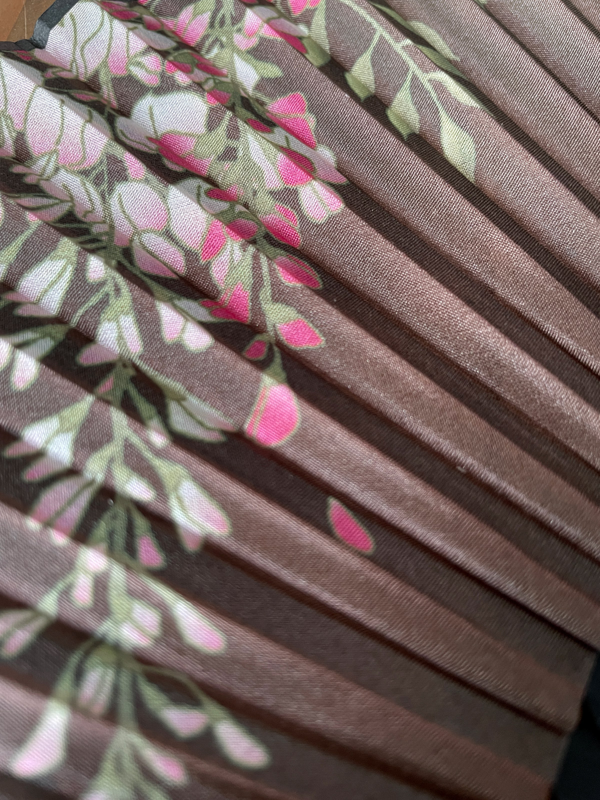 Vintage Japanese Silk & Bamboo handfan (Sensu) – Brown