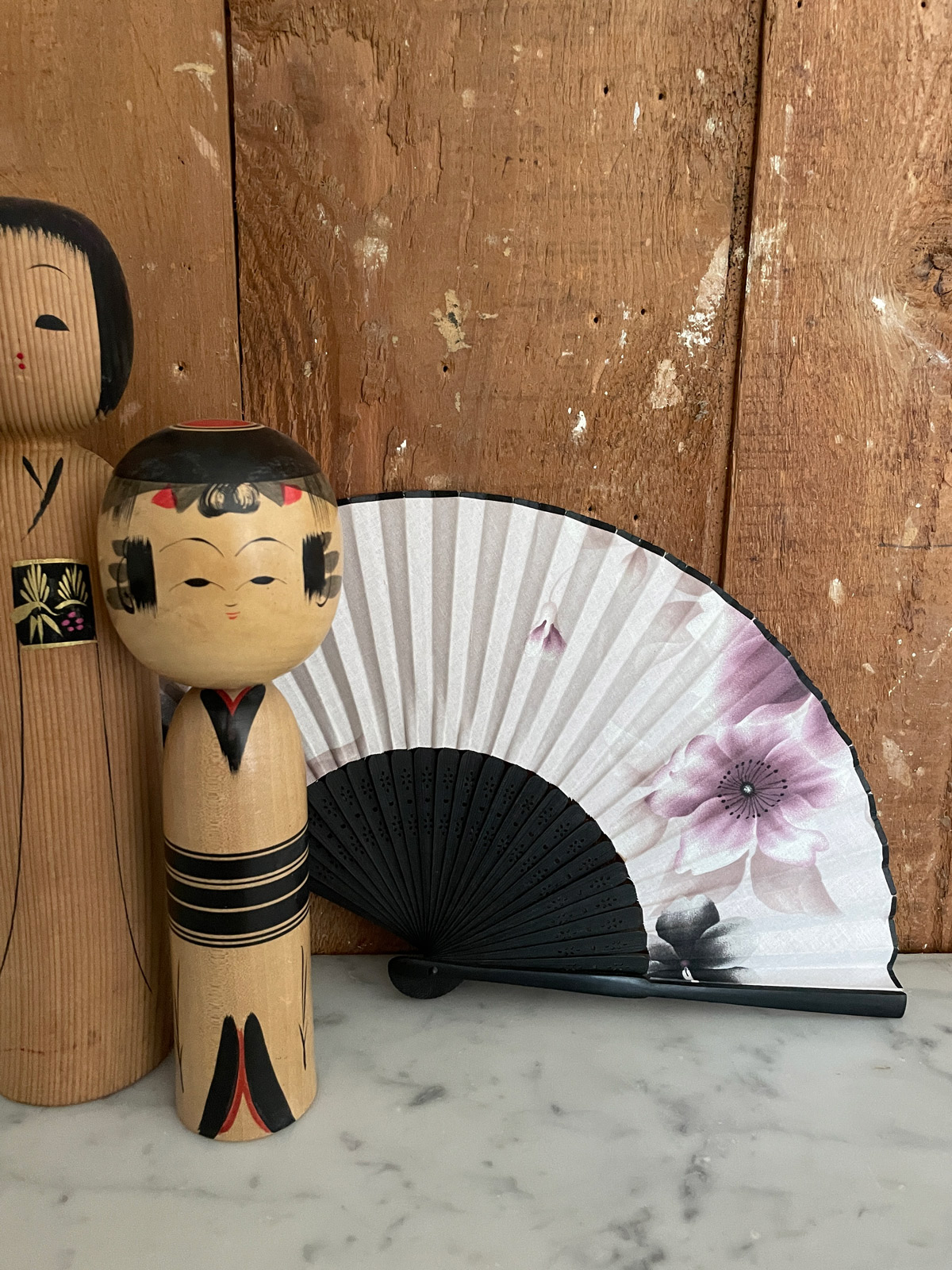 SOLD ~ Vintage Japanese Silk & Bamboo handfan (Sensu) – flowers