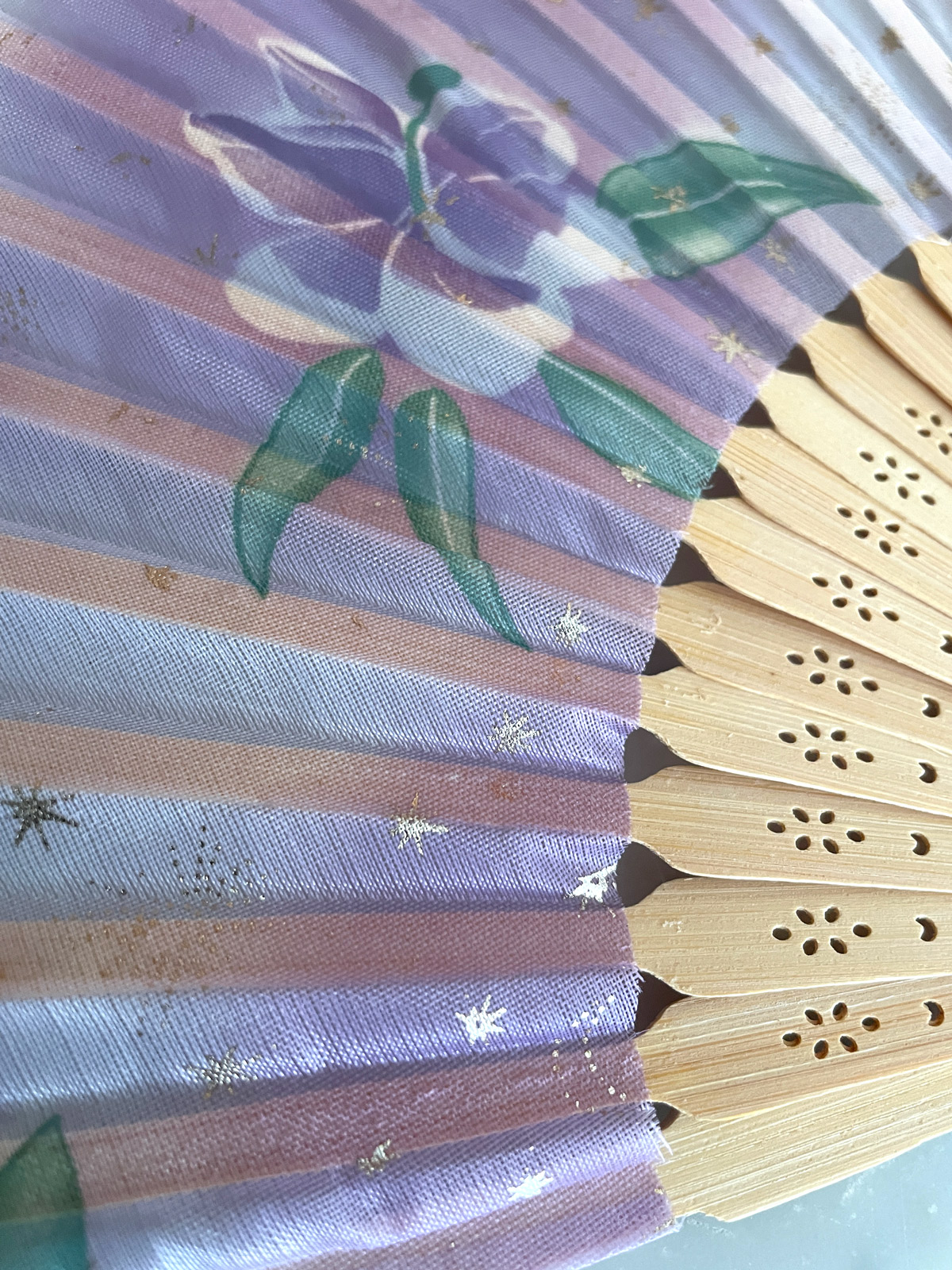 Vintage Japanese Silk & bamboo handfan (Sensu) – Lilac