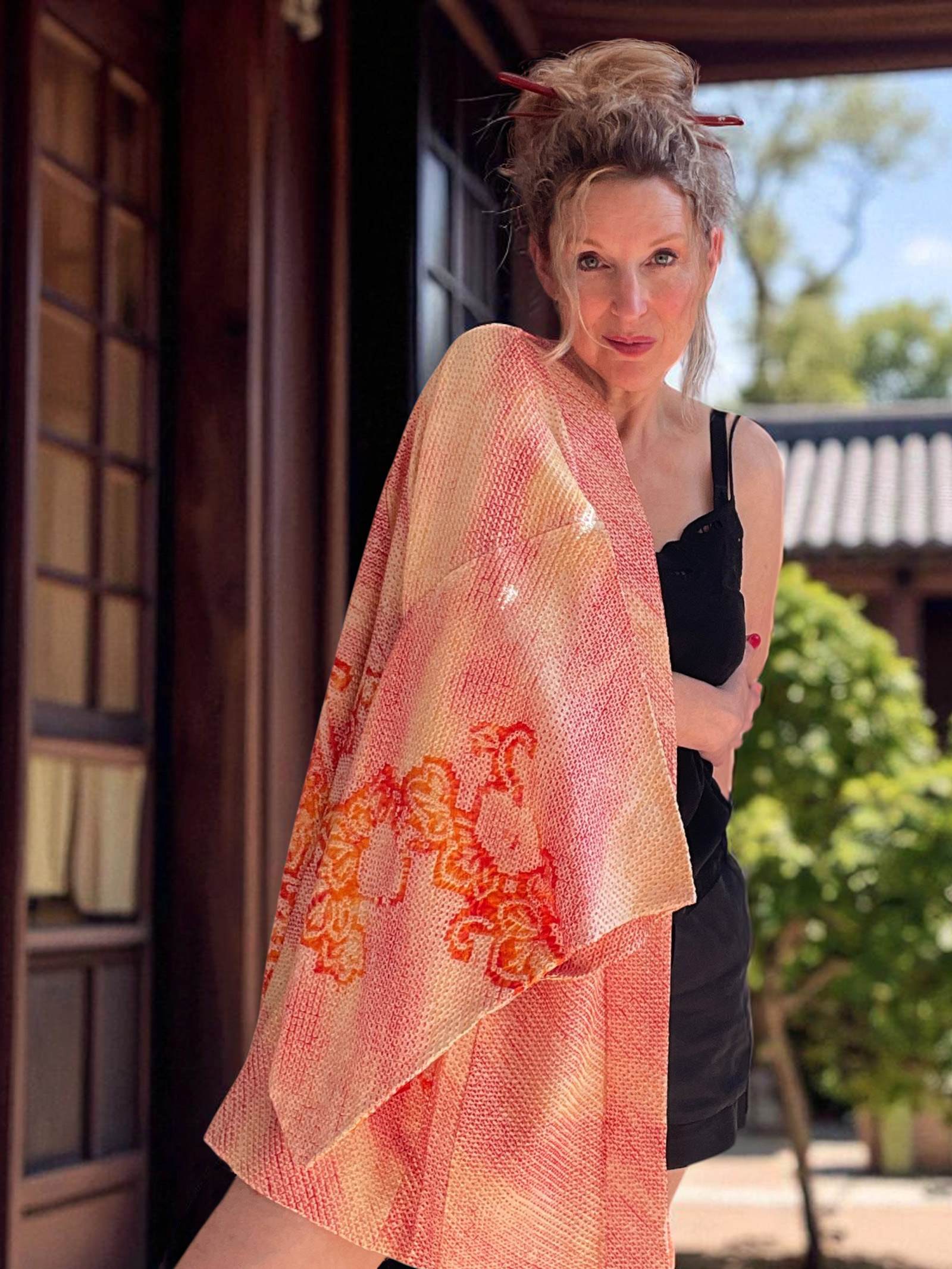 netherlands kimono haori antique vintage shibori silk 晴レル屋着物