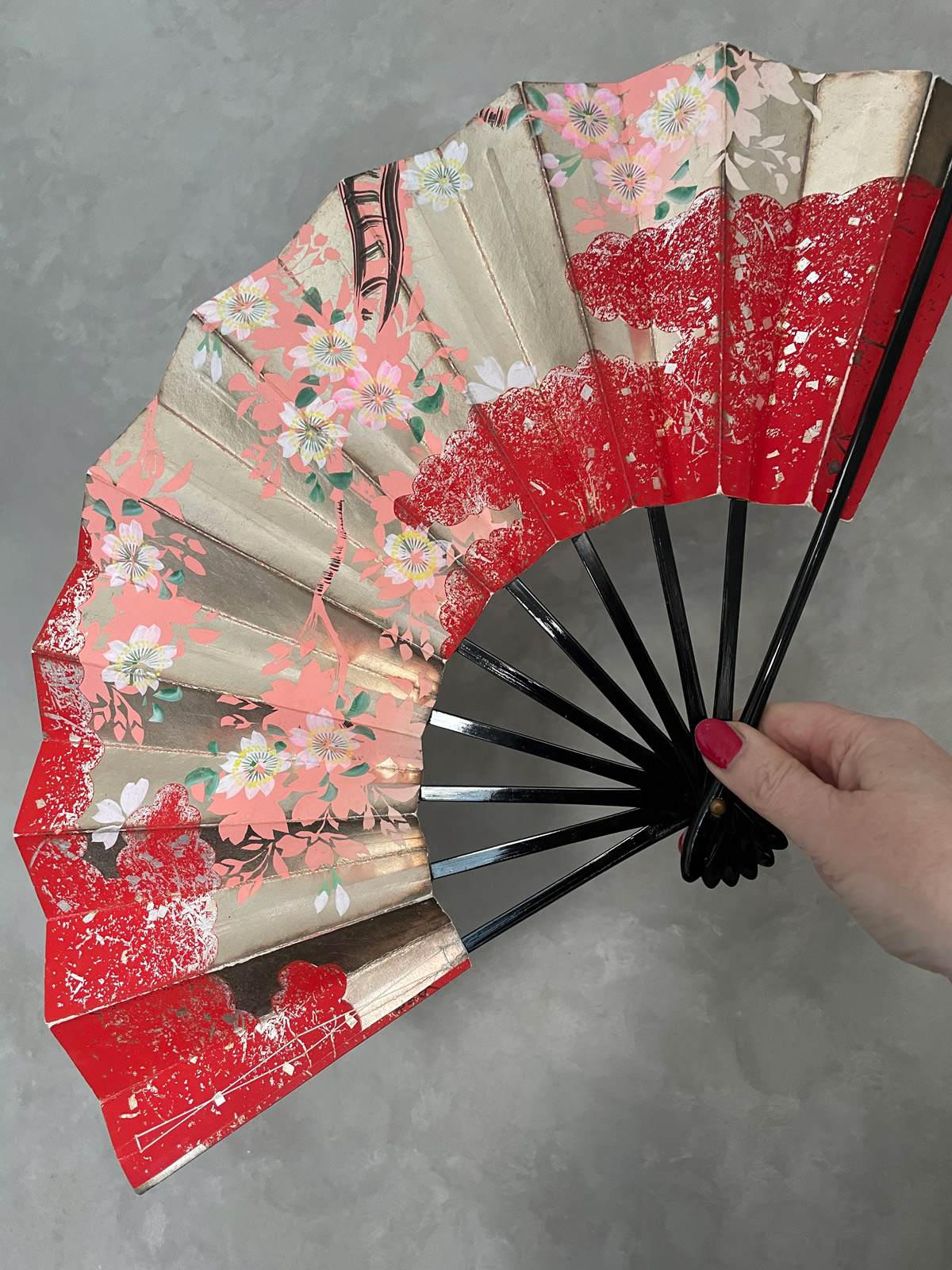 Vintage Japanese Sensu Ogi – Dance Folding fan Sakura