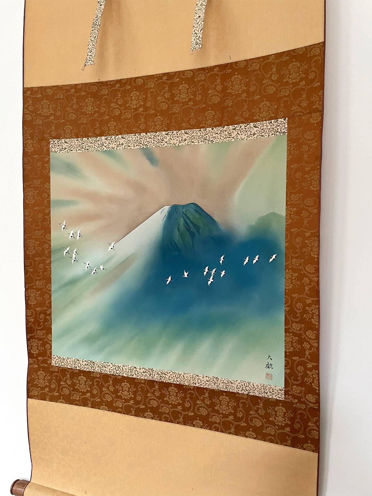 Vintage Kakejiku – Flight to the sacred mountain by Yokoyama Taikan