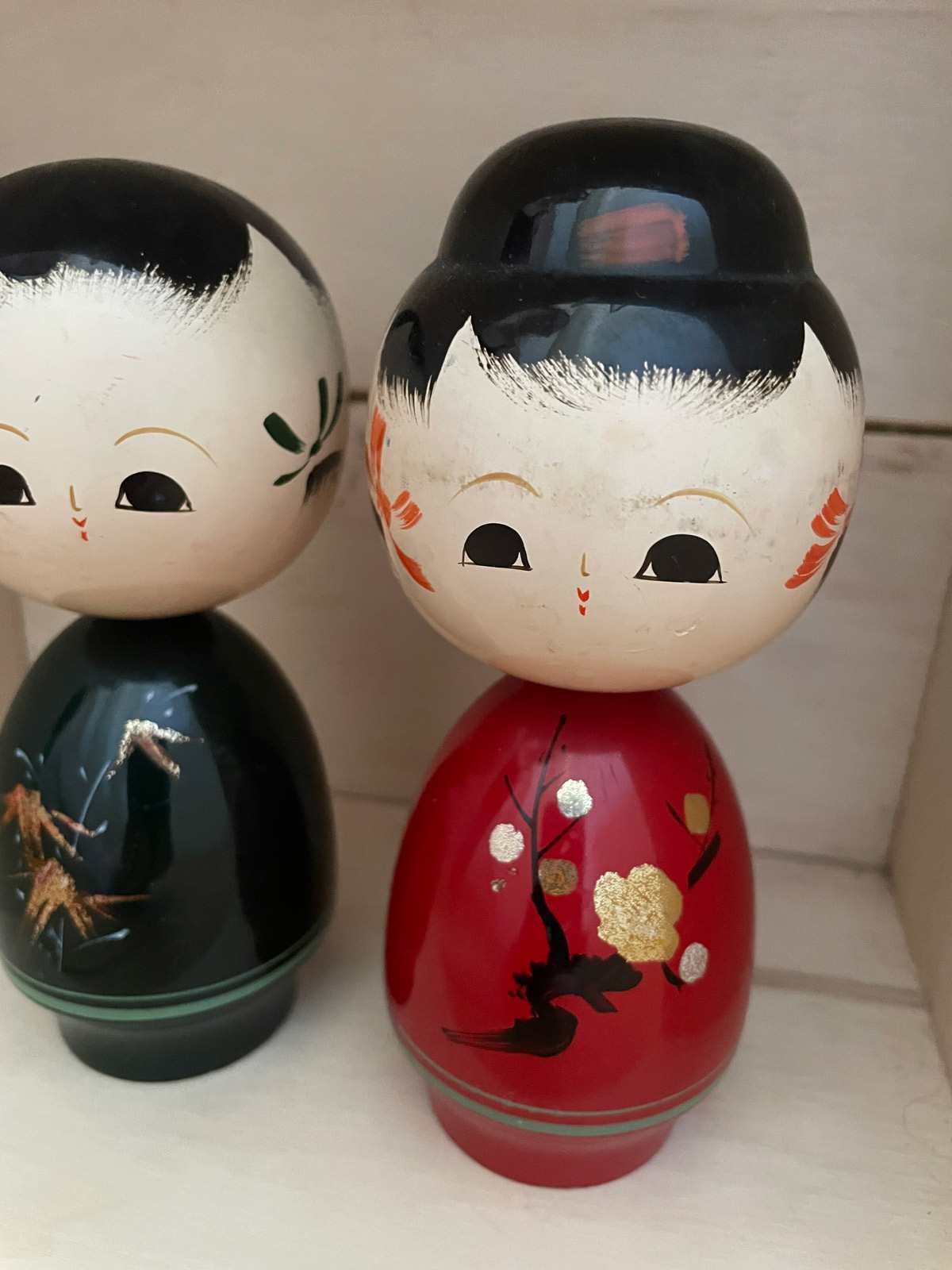 Vintage Wajima lacquer Kokeshi doll set