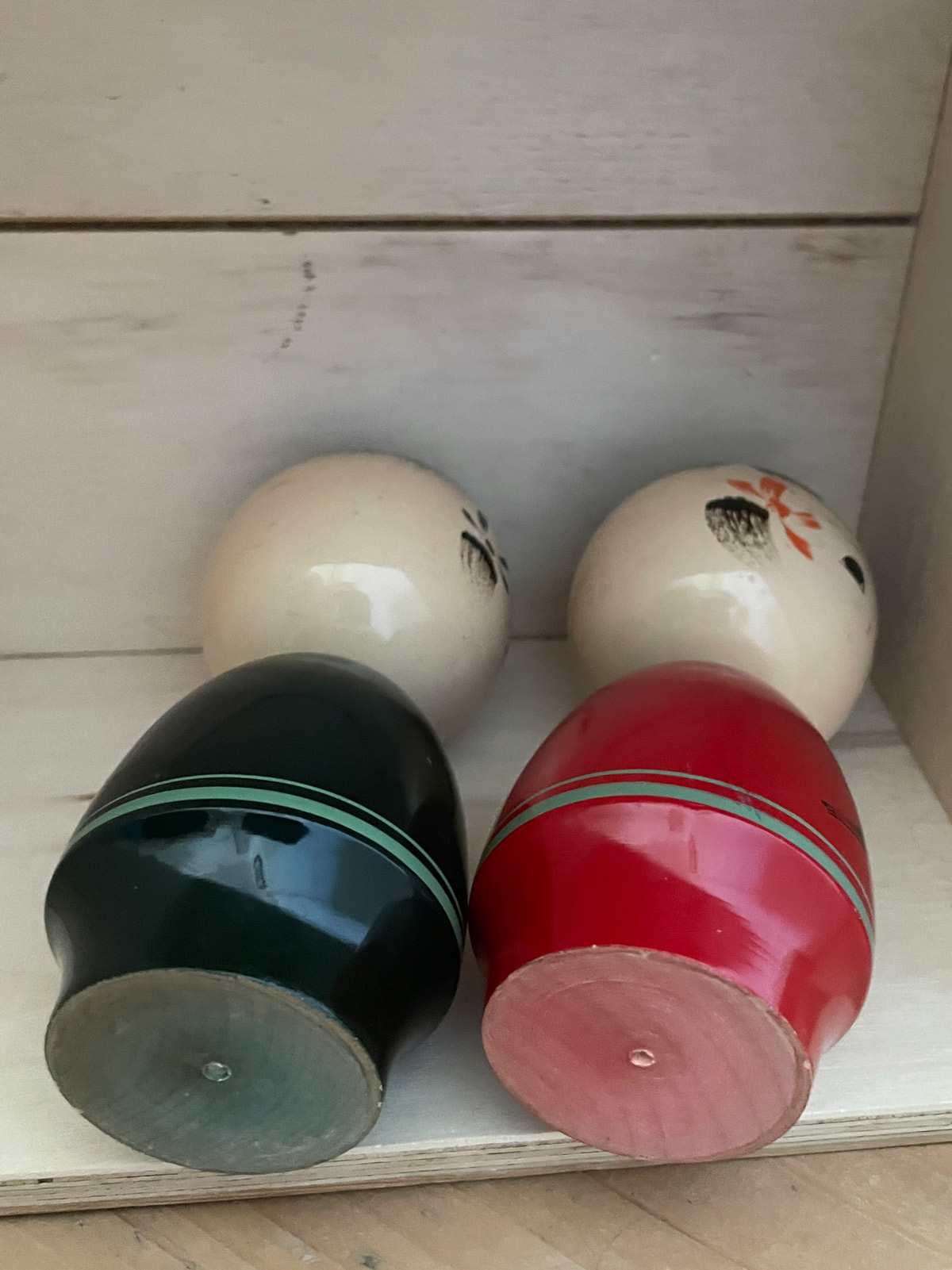 Vintage Wajima lacquer Kokeshi doll set