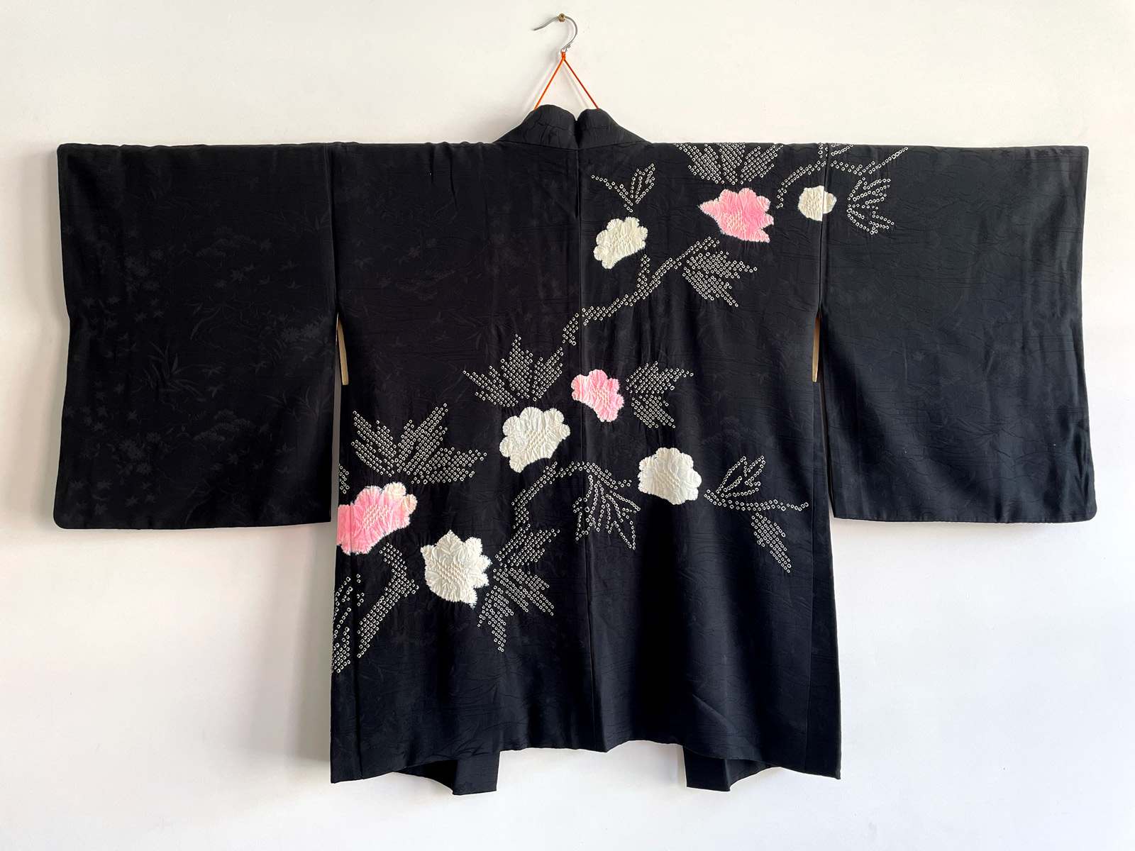 kimono netherlands, natsukashii, nederland, haori, silk, black, shibori, vintage, hallelujah