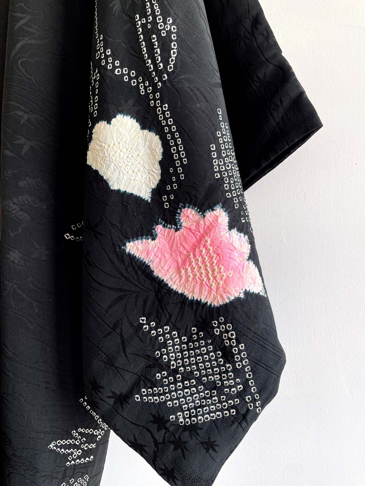 kimono netherlands, natsukashii, nederland, haori, silk, black, shibori, vintage, hallelujah