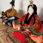 Vintage set Hina dolls of Emperor and Empress