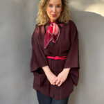 KUWAZOME – Vintage silk Haori (Kimono jacket) in Mulberry brown ~ SOLD