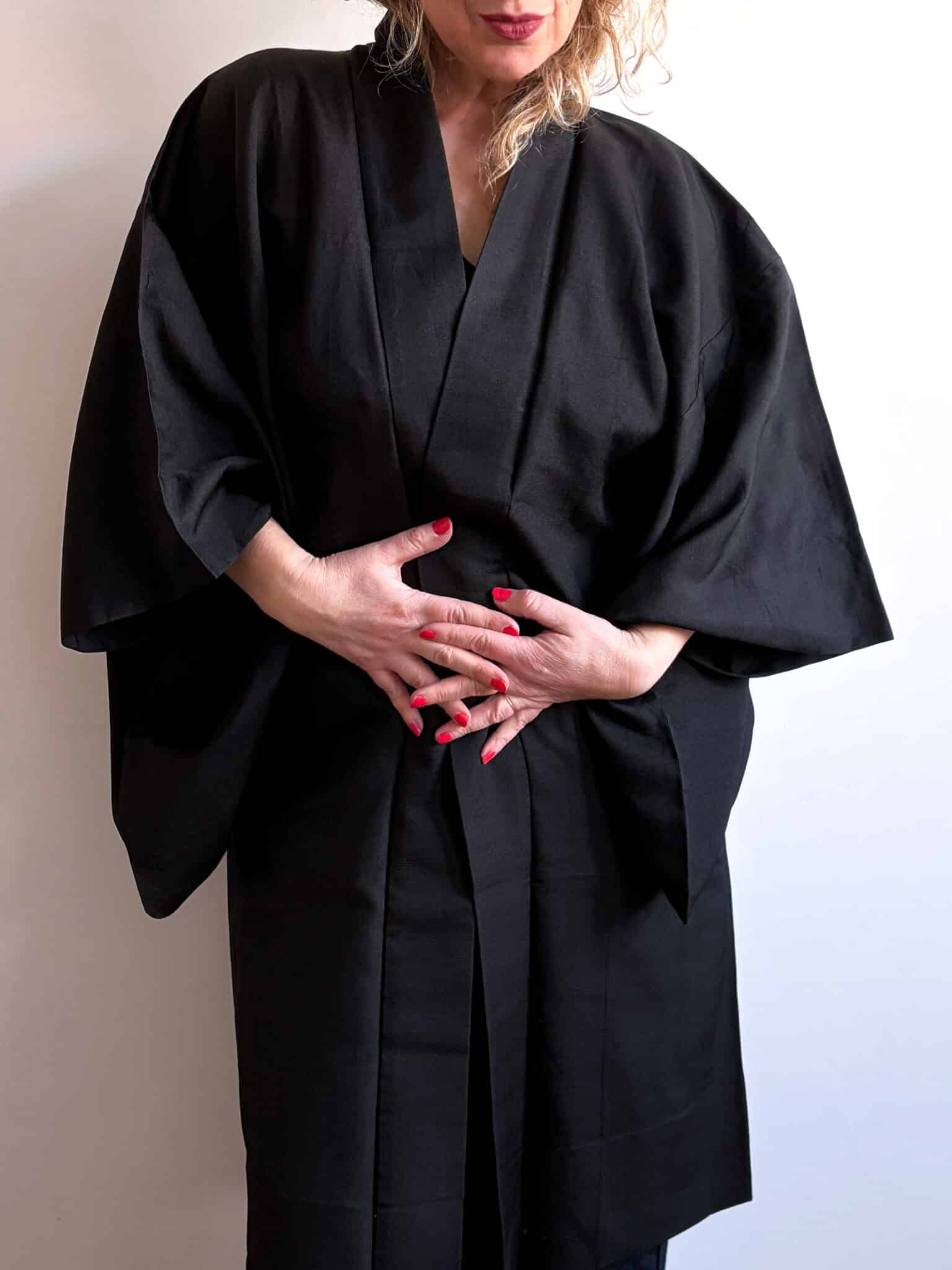 NATSU – men’s Summer silk Haori – Black