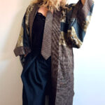 YUTO – vintage brown Tsumugi silk men’s Haori – Kimono jacket