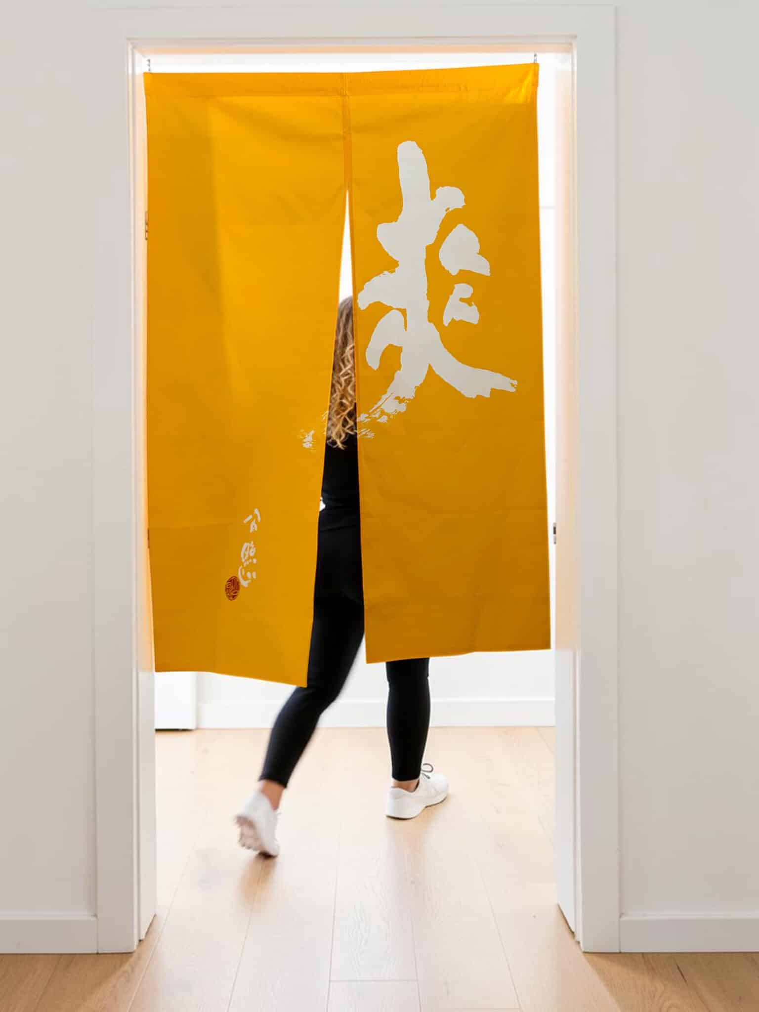 Sō - Vintage yellow Noren curtain natsukashii netherlands kimono