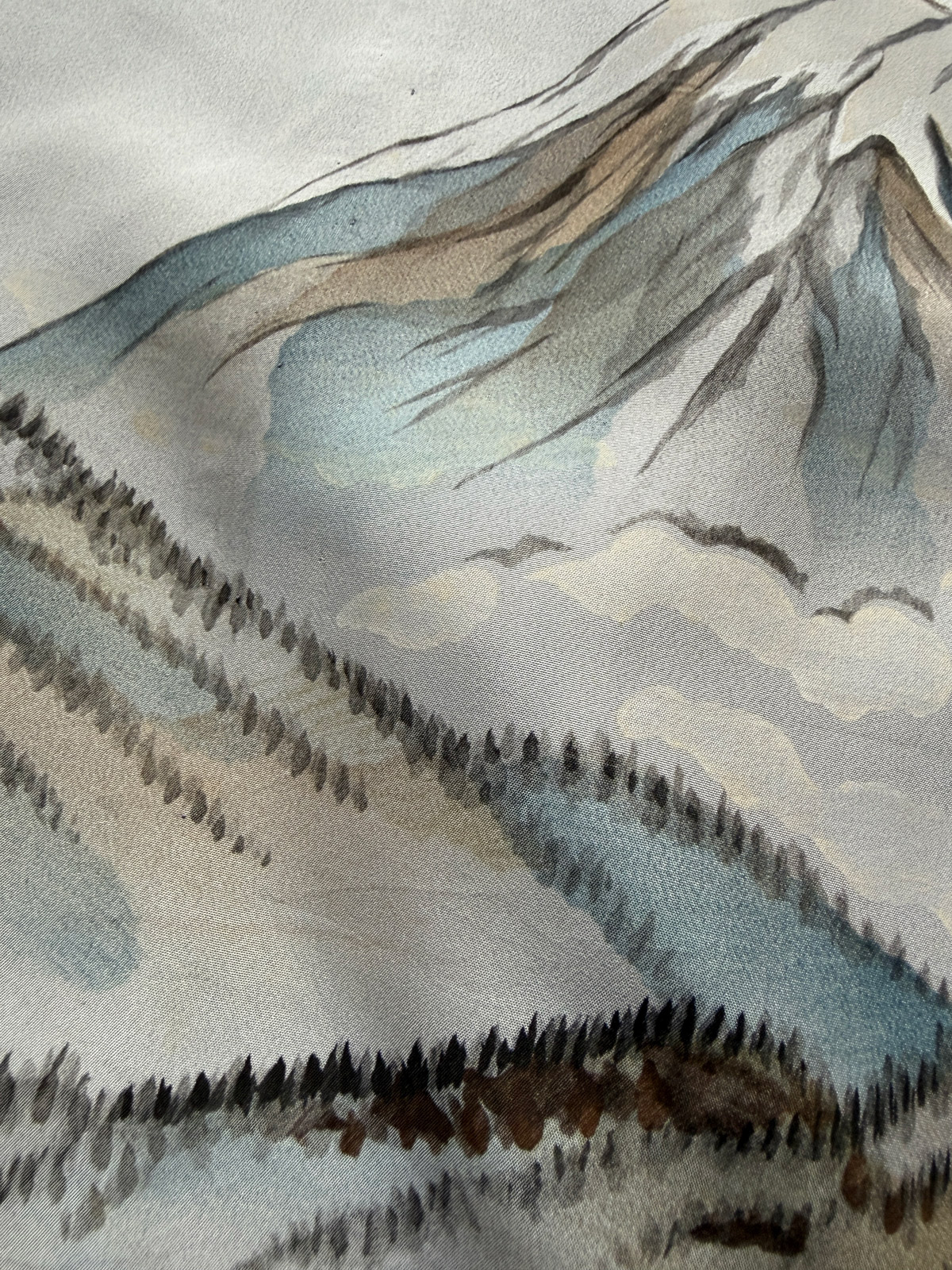 Vintage silk Nagajuban kimono with hand-painted landscape - unisex natsukashii kimono netherlands