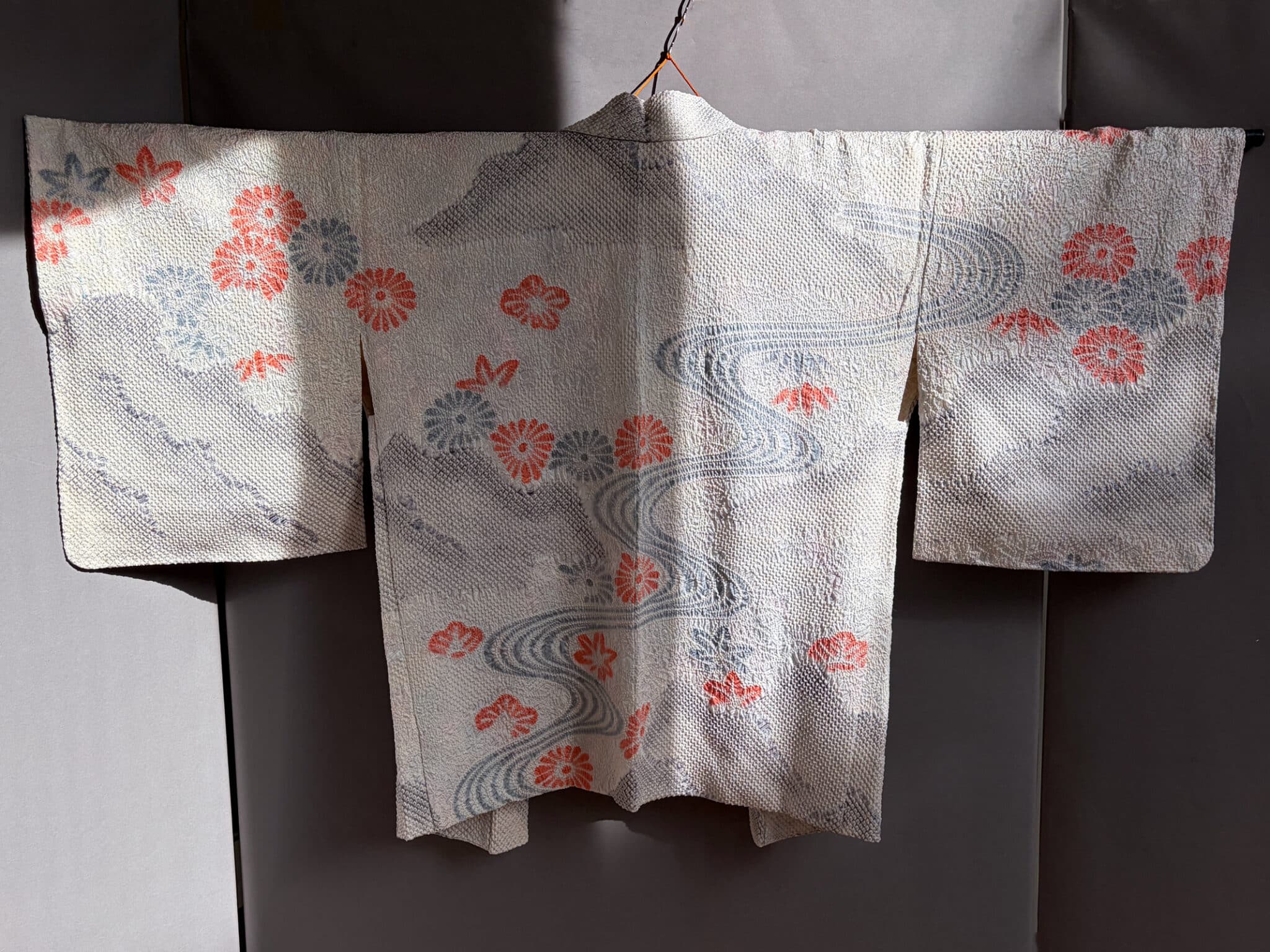 NOZOMI - Vintage silk Haori with stunning Shibori design kimono netherlands natukashii