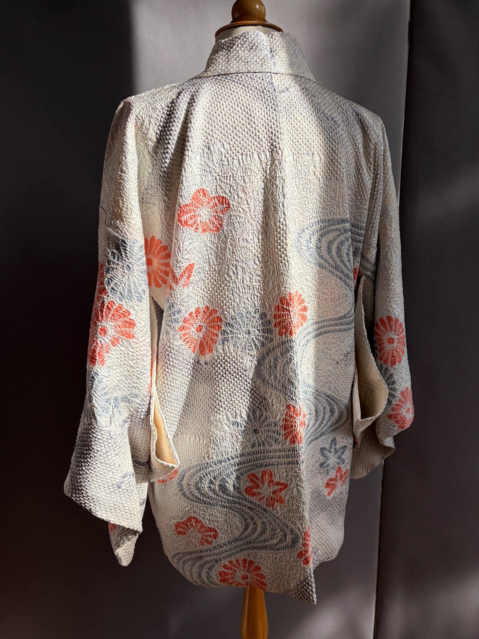 NOZOMI - Vintage silk Haori with stunning Shibori design kimono netherlands natukashii
