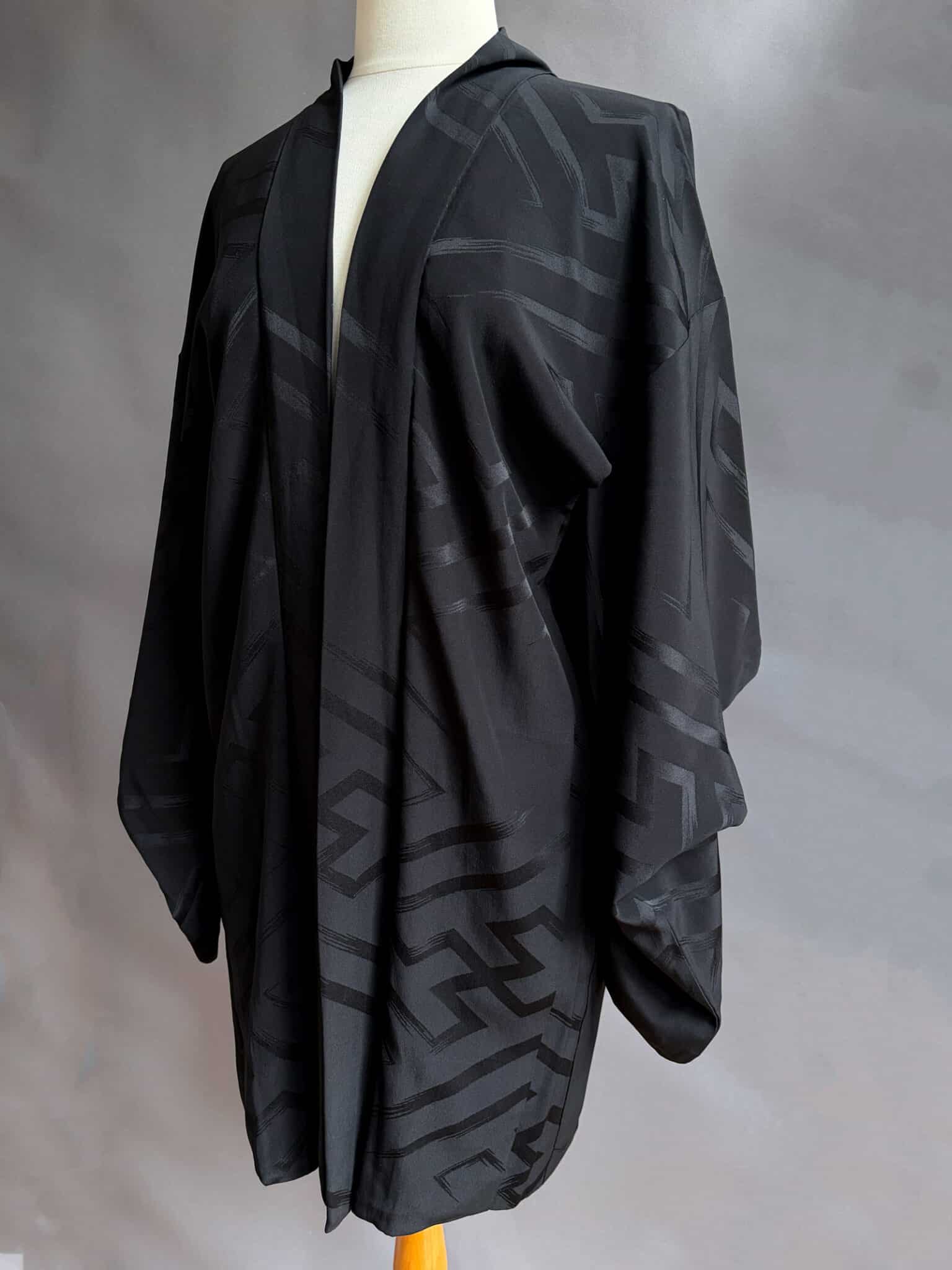 SAYAGATA – antique black SILK haori (kimono jacket)