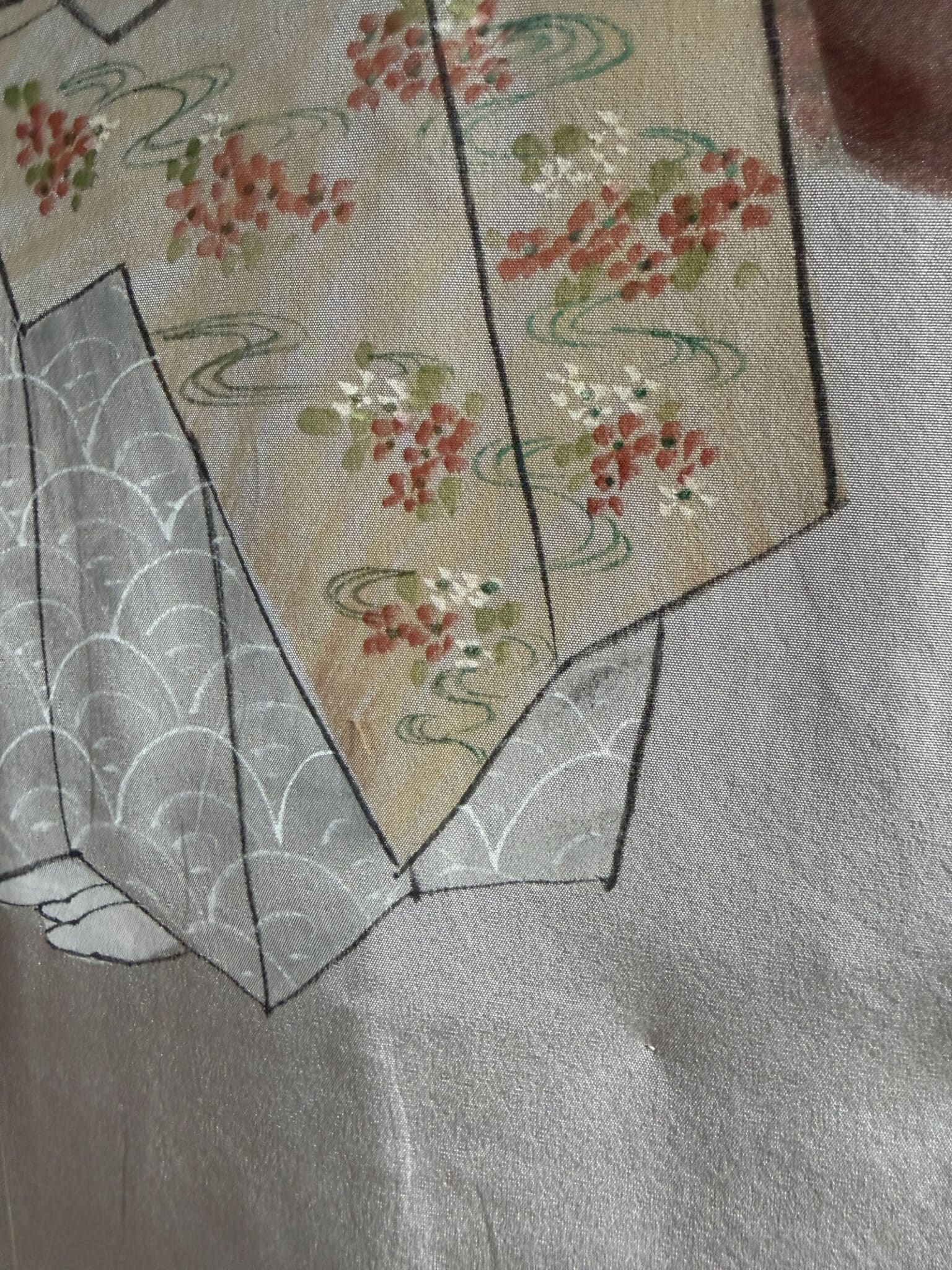 KUROZUKA - vintage men's Oshima Tsumugi haori – Handpainted Noh theatre lining natsukashii kimononetherlands