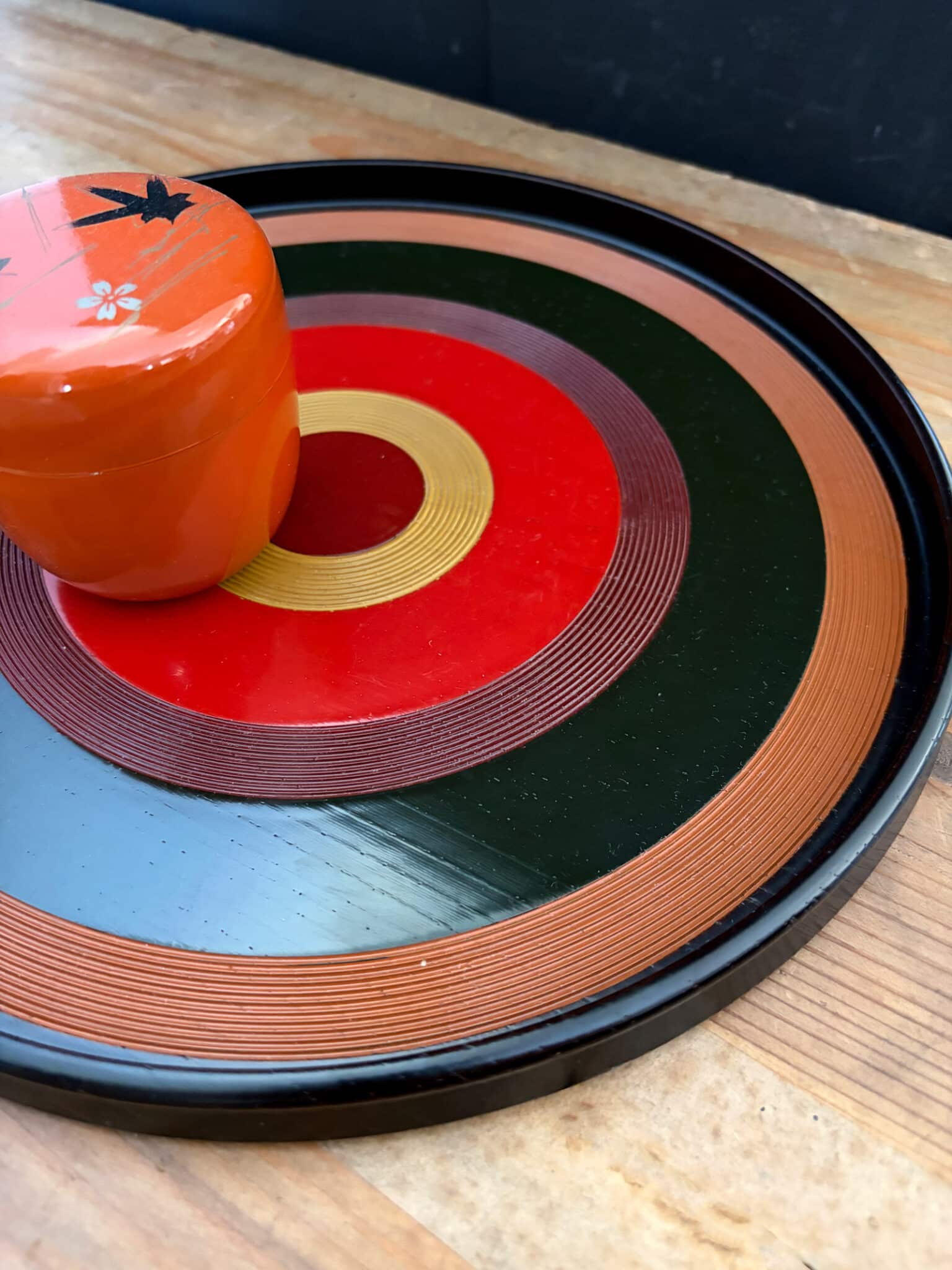Vintage Japanese lacquerware tray Koma-nuri Natsukashii Netherlands