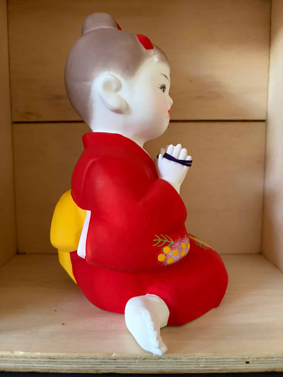 Vintage Hakata doll - Red kimono girl natsukashii netherlands