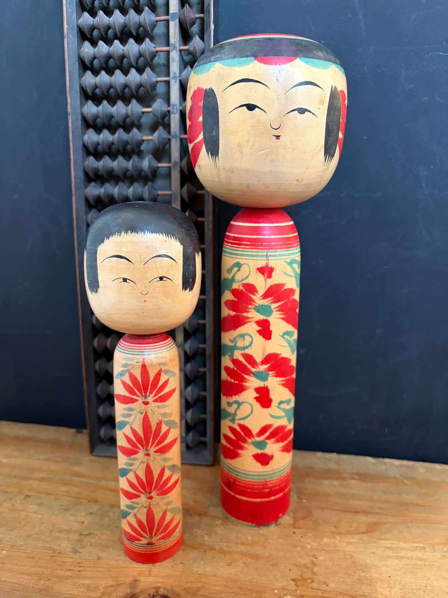 Vintage Kokeshi in Hijiori style