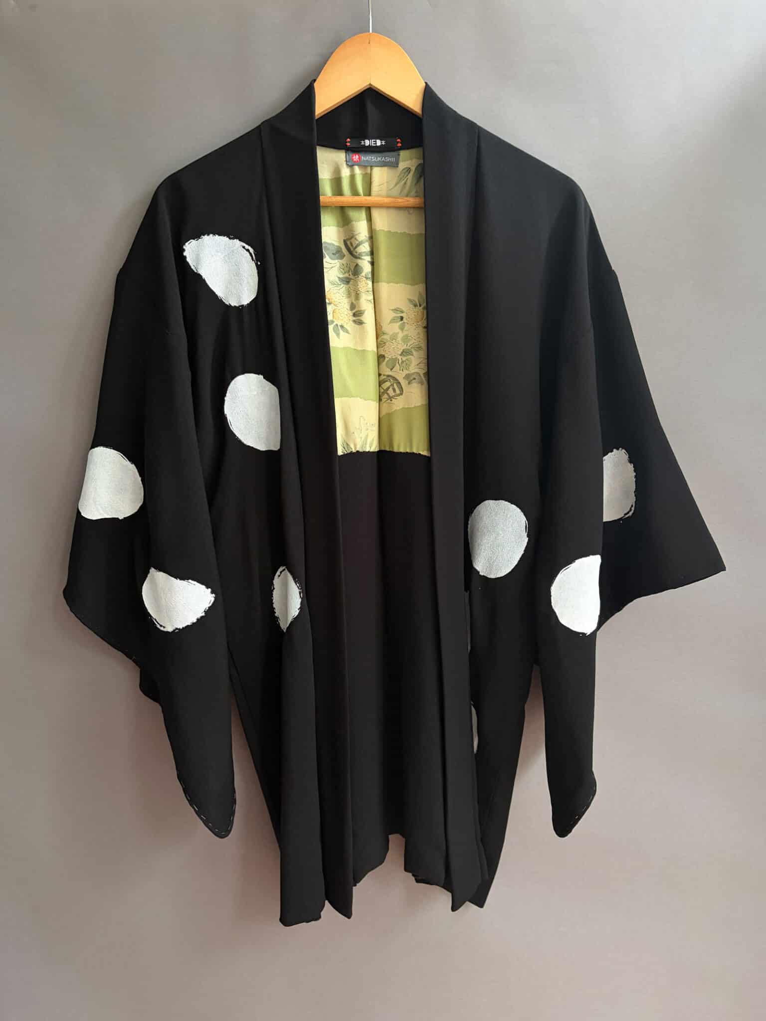 DOTTO - vintage silk black Haori • D.I.E.D. collab natsukashii polka dots