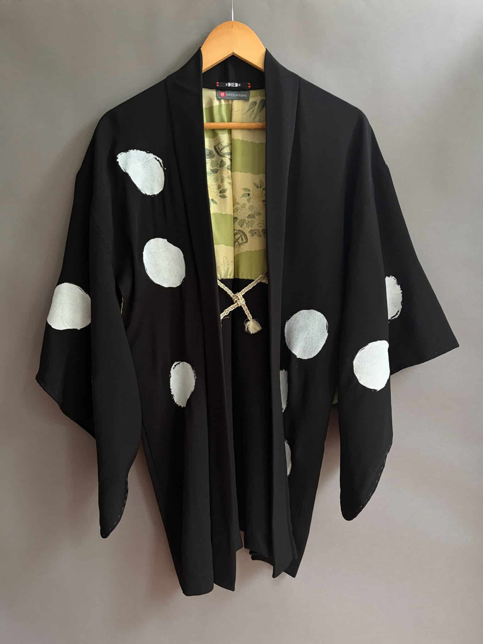 DOTTO - vintage silk black Haori • D.I.E.D. collab natsukashii polka dots