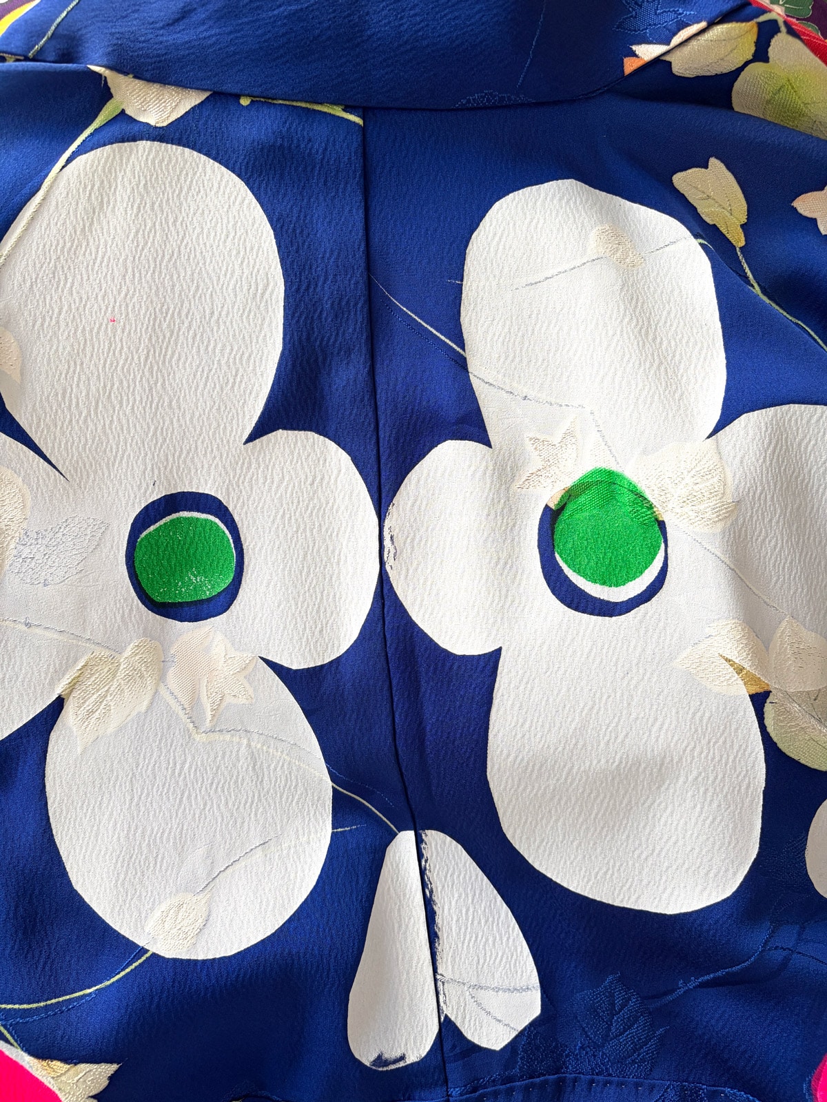 DAISY - vintage silk kimono • handprinted by D.I.E.D. NAtsukashii silkscreen netherlands kimono