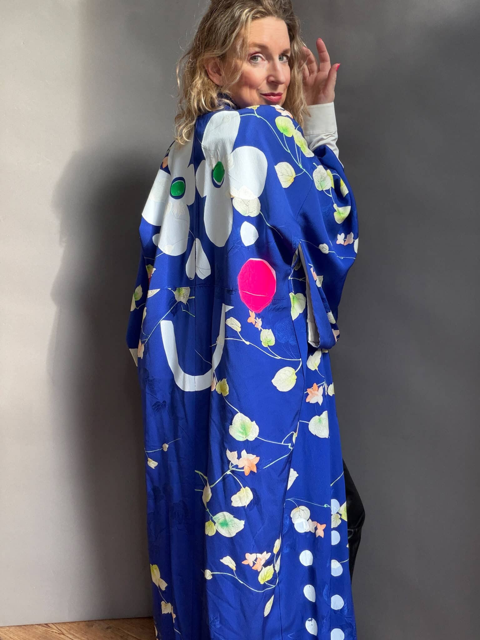 DAISY – vintage silk kimono • handprinted by D.I.E.D.