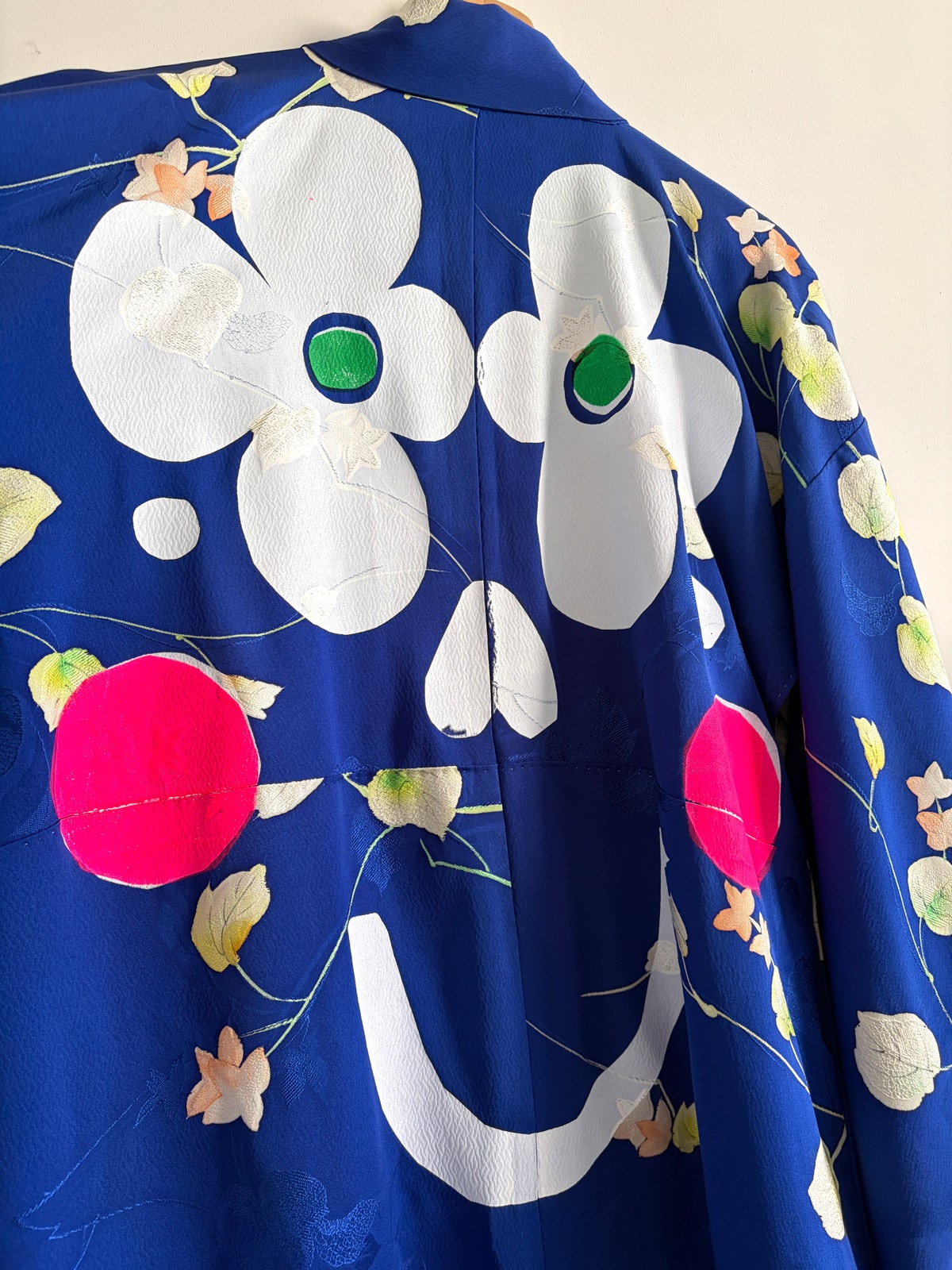 DAISY - vintage silk kimono • handprinted by D.I.E.D. NAtsukashii silkscreen netherlands kimono