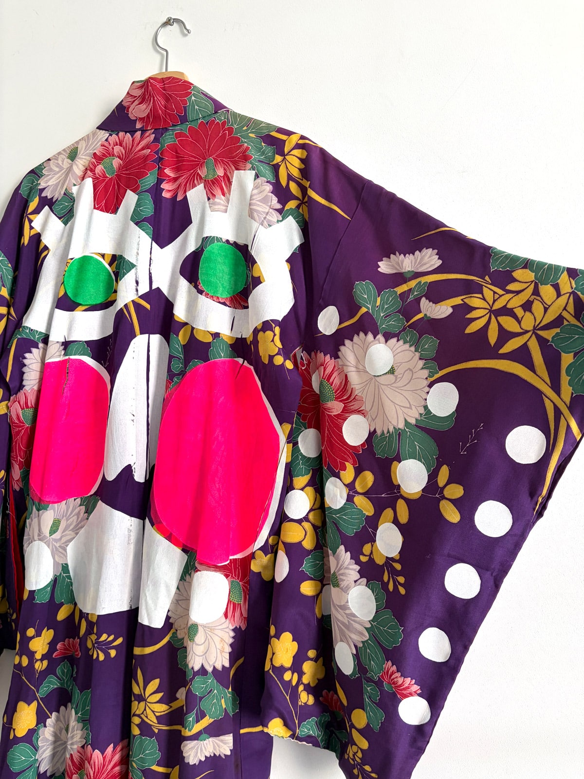BIG BLUSH – antique silk kimono • handprinted by D.I.E.D.