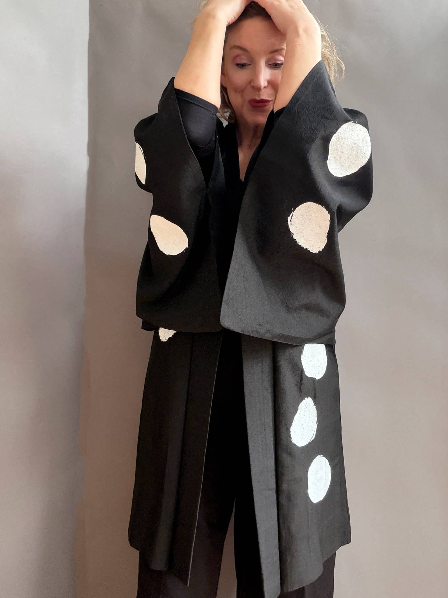 MIZUTAMA - vintage silk unisex Haori • D.I.E.D. collab Natsukashii polka dots men's haori