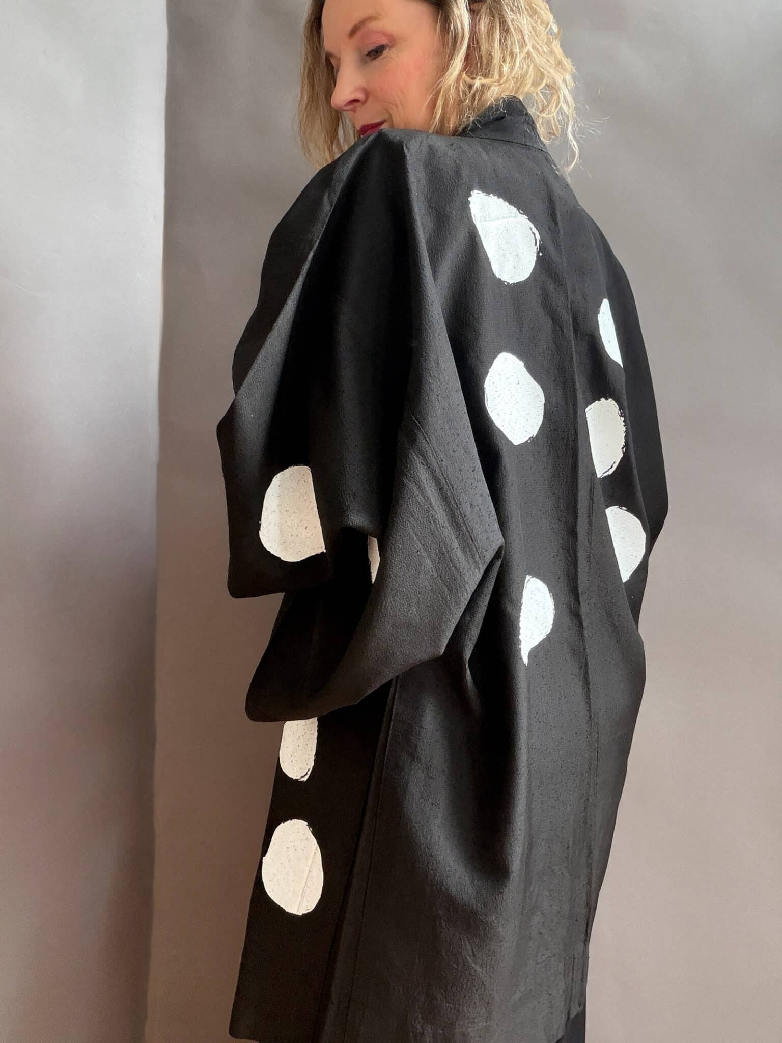 MIZUTAMA - vintage silk unisex Haori • D.I.E.D. collab Natsukashii polka dots men's haori