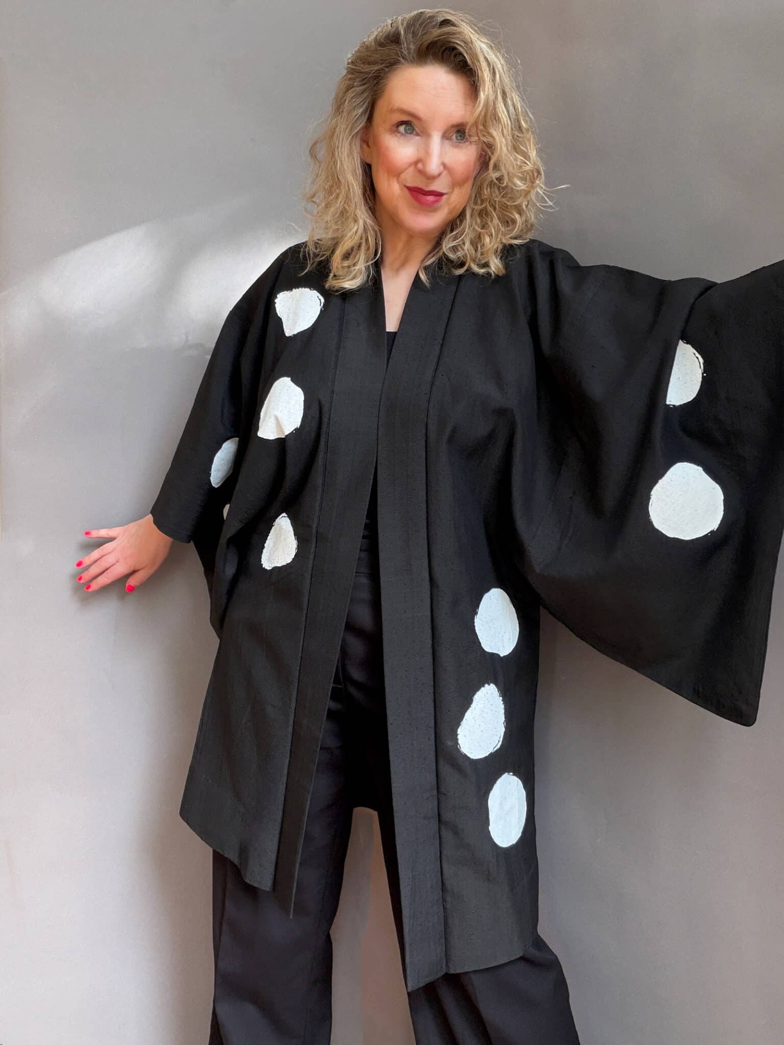 MIZUTAMA - vintage silk unisex Haori • D.I.E.D. collab Natsukashii polka dots men's haori